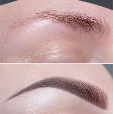 Before and after eyebrow tint result